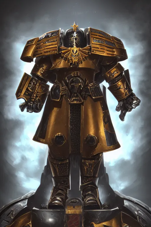 Image similar to armor portrait heros warhammer 4 0 k horus heresy fanart - the primarchs emperor by johannes helgeson animated with vfx concept artist & illustrator global illumination ray tracing hdr fanart arstation zbrush central hardmesh 8 k octane renderer comics stylized