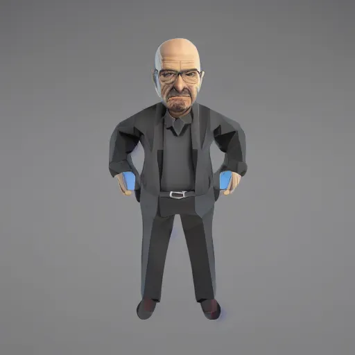 Prompt: Walter white low poly 3d render