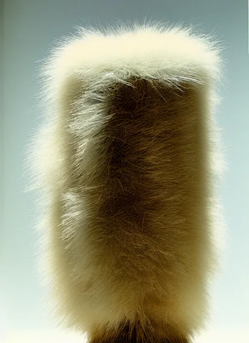 Image similar to realistic photo of a a modern brushwood and straw astronomy archeology scientific equipment gadget sculpture made of brushwood, with white fluffy fur, by dieter rams 1 9 9 0, life magazine reportage photo, natural colors, metropolitan museum collection