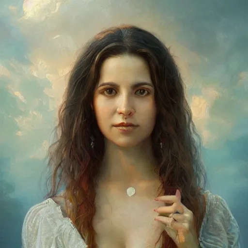 Prompt: portrait of a argentinian woman ( 3 5 ) from argentinia in 2 0 2 1, an oil painting by ross tran and thomas kincade