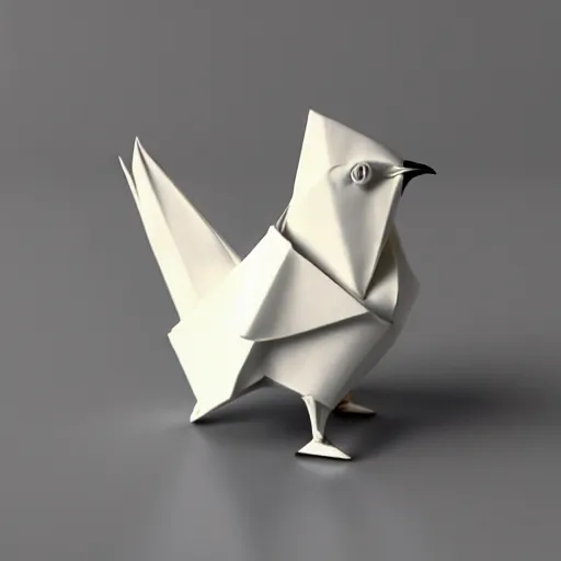 Image similar to porcelain origami chicken 3 d rtx hd