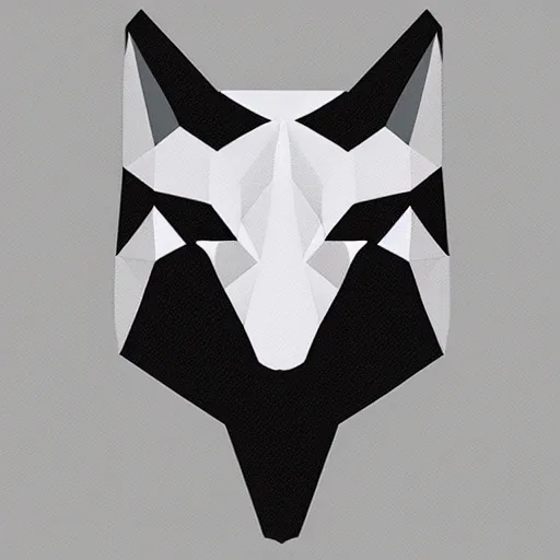 Image similar to low poly wolf face