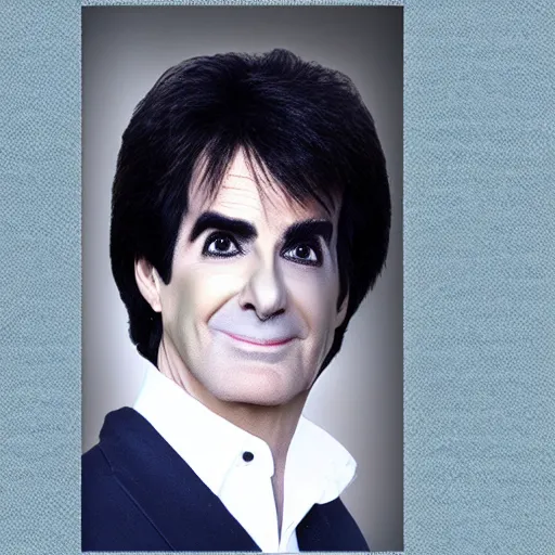 Prompt: david copperfield's face on a car body