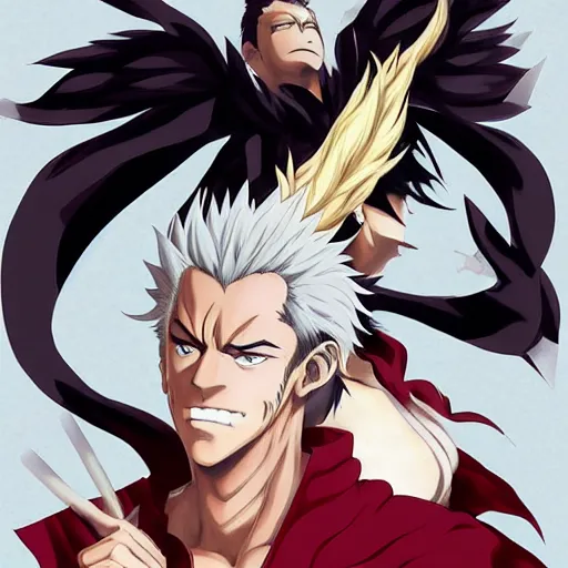 Image similar to portrait of garou, anime fantasy illustration by tomoyuki yamasaki, kyoto studio, madhouse, ufotable, trending on artstation