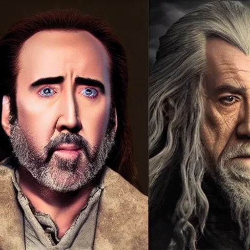 Image similar to Nicolas Cage as Gandalf