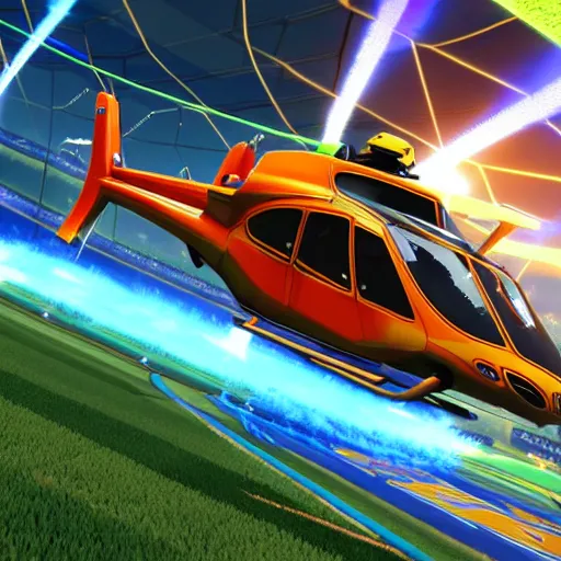 Prompt: an helicopter in rocket league, 4 k