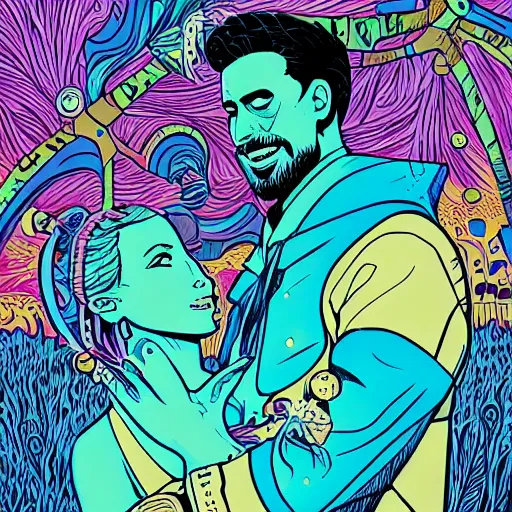 Image similar to Jibaro from Love life + woman, by josan gonzales and Dan Mumford and