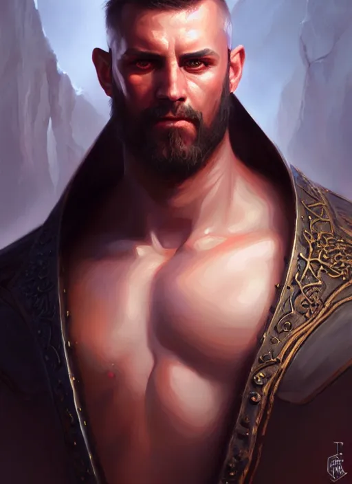 Prompt: a _ fantasy _ style _ portrait _ painting _ of brute oil _ painting _ unreal _ 5 _ daz. _ rpg _ portrait _ extremely _ detailed _ artgerm _ greg _ rutkowski _ greg