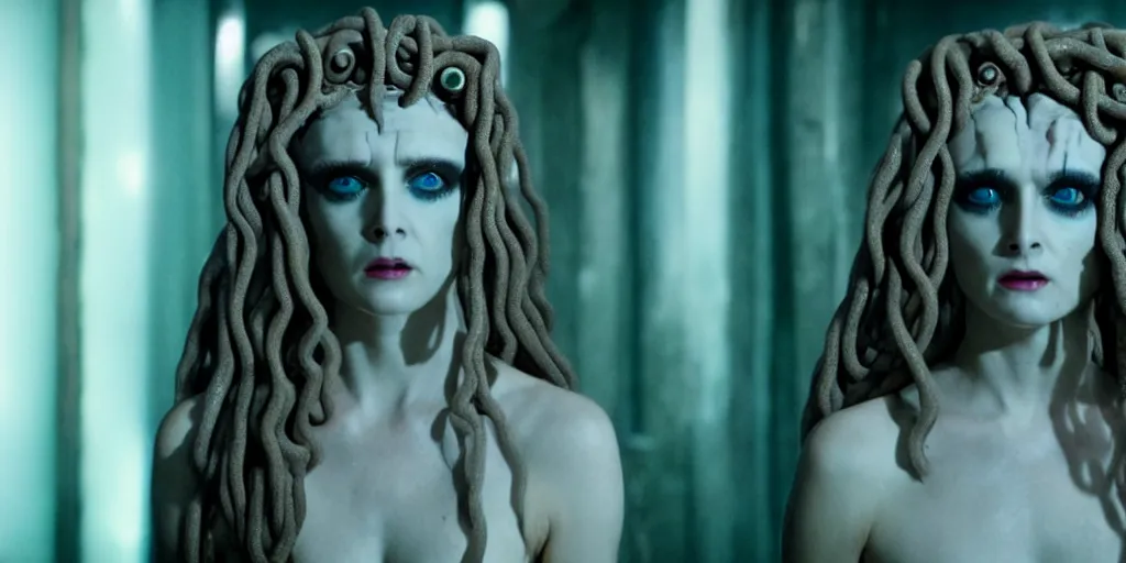 Image similar to medusa as a replicant, movie still