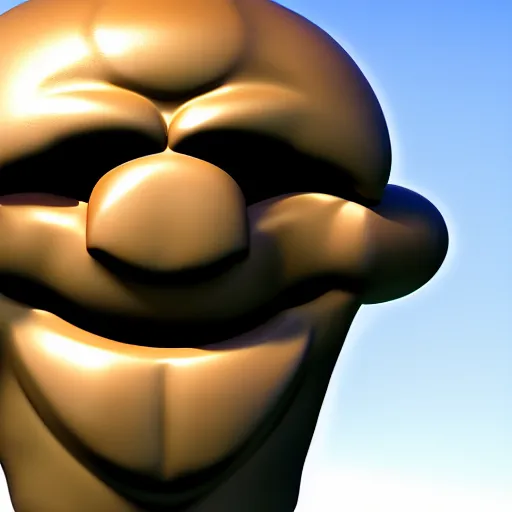 Image similar to strong muscular faceless god smiling, smile, 4 k, hd, photograph, highly detailed