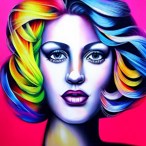 Prompt: a beautiful portrait of a blonde girl by eduardo kobra