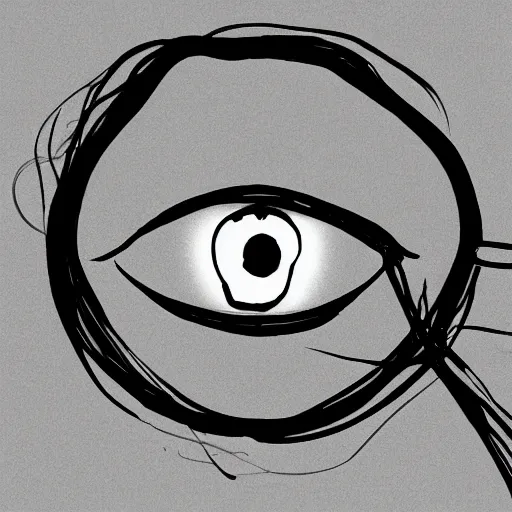 Prompt: never let them take the light behind your eyes, minimalist lineart