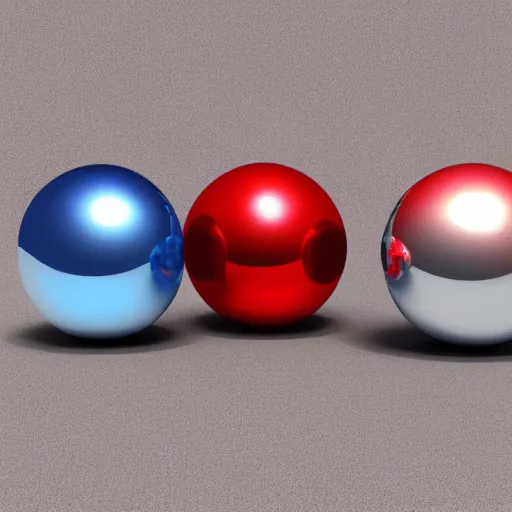 Prompt: chrome spheres on a red cube, rendered in cycles