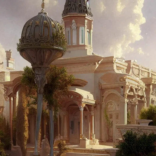 Prompt: detailed portrait of a scifi suburbia, interior, filigree ornaments and greek architecture, artstation, bouguereau, greg crewdson, in africa, cinematic