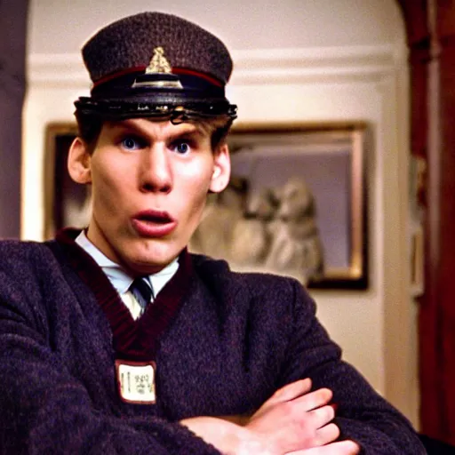 Image similar to Live Action Still of Jerma in Animal House, real life, hyperrealistic, ultra realistic, realistic, highly detailed, epic, HD quality, 8k resolution, body and headshot, film still