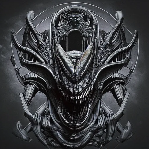 Image similar to “Alien, xenomorph, god of death, dark, evil, fantasy, intricate detail , realistic render”