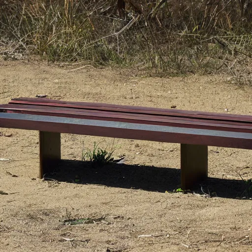 Prompt: a bench partially made from a jackal