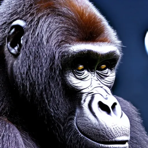 Image similar to photo of gorilla holding a tennis racket