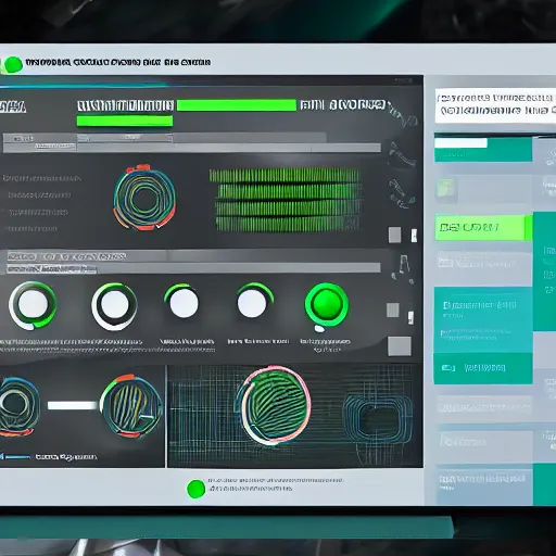 Image similar to user interface for a futuristic program for genetic engineering, sci-fi, cyberpunk