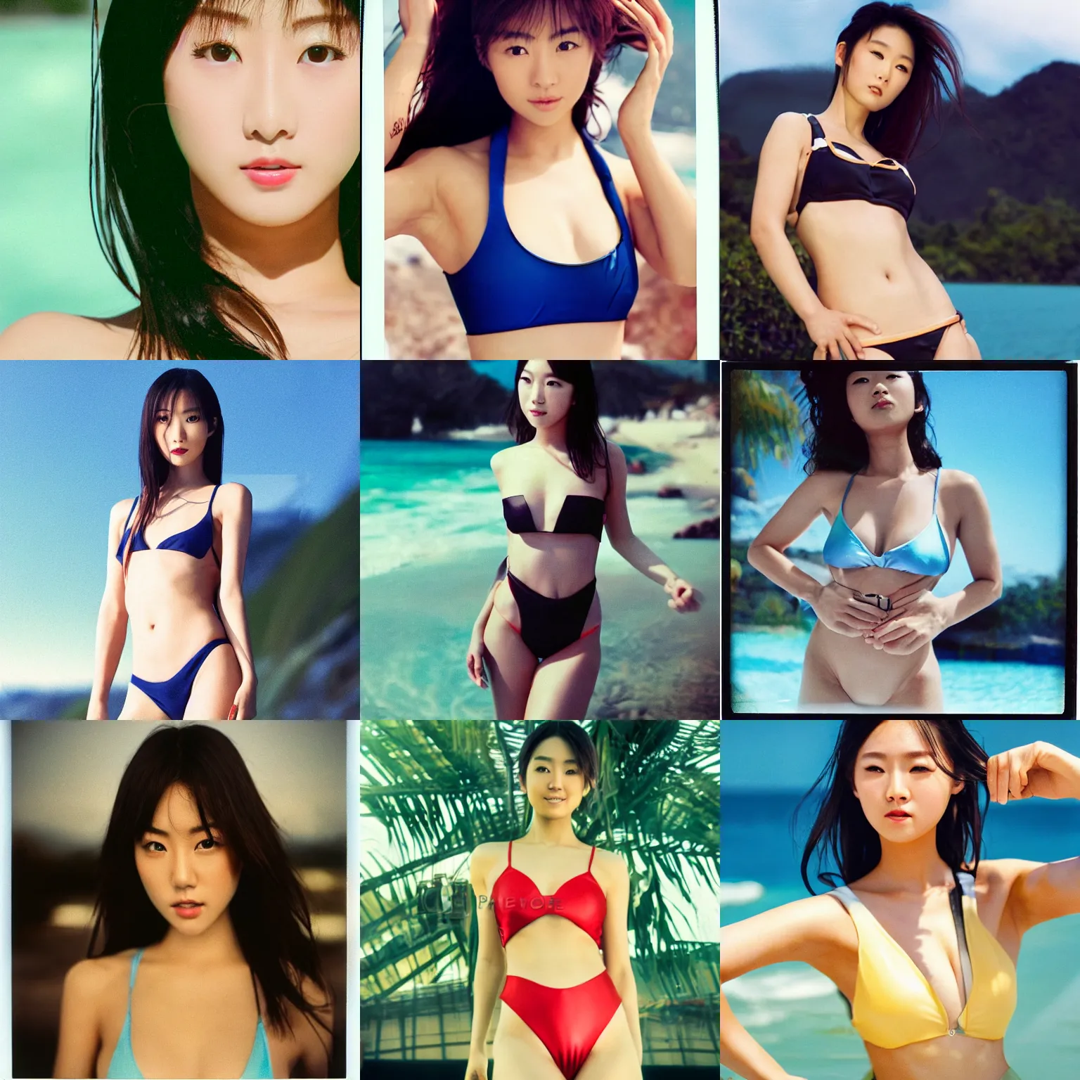 Prompt: Worksafe,8K HD incredible dynamic movie shot,very close-up young beautiful gorgeous cute Japanese actress supermodel J-Pop AV idol girl posing in swimsuit.High budget Hollywood movie.At Behance and Instagram,taken with polaroid kodak portra.Photoshop,Adobe After Effects