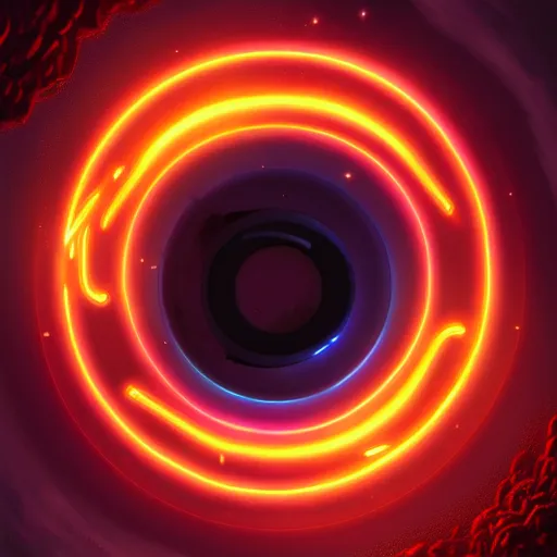 Prompt: cyberpunk glowing ring donut circle enso halo, by andreas rocha