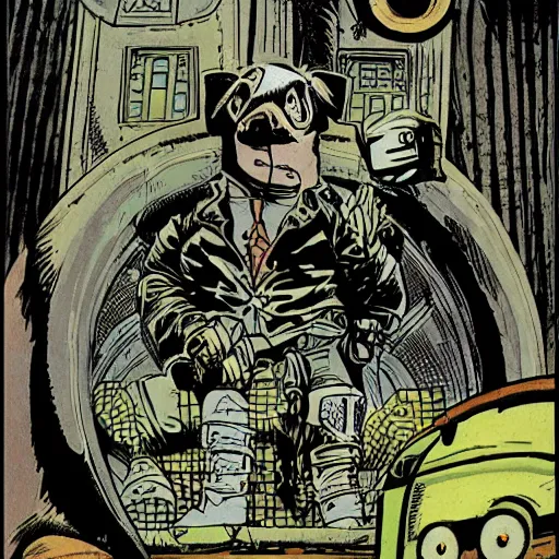 Image similar to a portrait of a sewer punk pig by al williamson