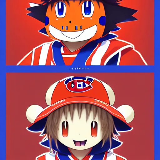 Image similar to anime Portrait of Youppi the Habs Montreal Canadiens Mascot as a very cute powerful and friendly pokemon, highly detailed anime, smooth, sharp focus, dynamic lighting, intricate, trending on ArtStation, illustration pokemon, art by WLOP