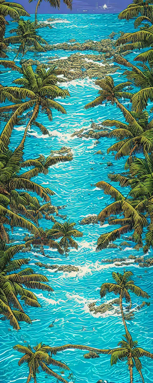 Image similar to the caribbean sea by dan mumford