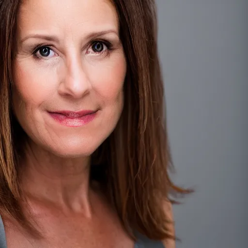 Prompt: professional headshot of a female actress in her 4 0 s. high resolution, nikon camera 8 k