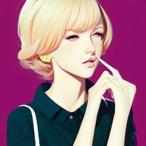 Prompt: a portrait of a beautiful blonde preppy, art by ilya kuvshinov and wlop and artgerm and josan gonzalez, digital art, highly detailed, intricate, sharp focus, trending on artstation hq, deviantart, pinterest, unreal engine 5, 4 k uhd image