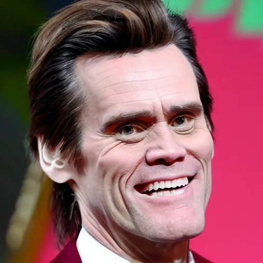 Prompt: jim carrey's head flying as a carrier pigeon