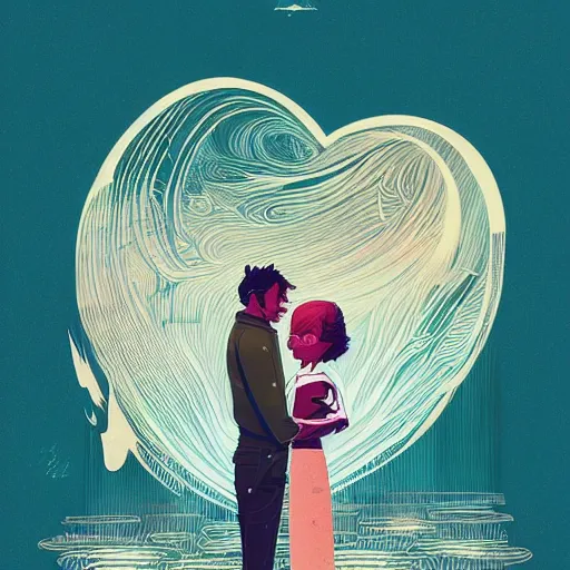 Image similar to unconditional love, by James Gilleard and Victo Ngai