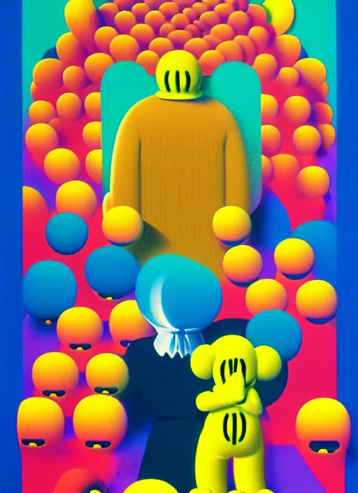 Image similar to the end by shusei nagaoka, kaws, david rudnick, airbrush on canvas, pastell colours, cell shaded, 8 k