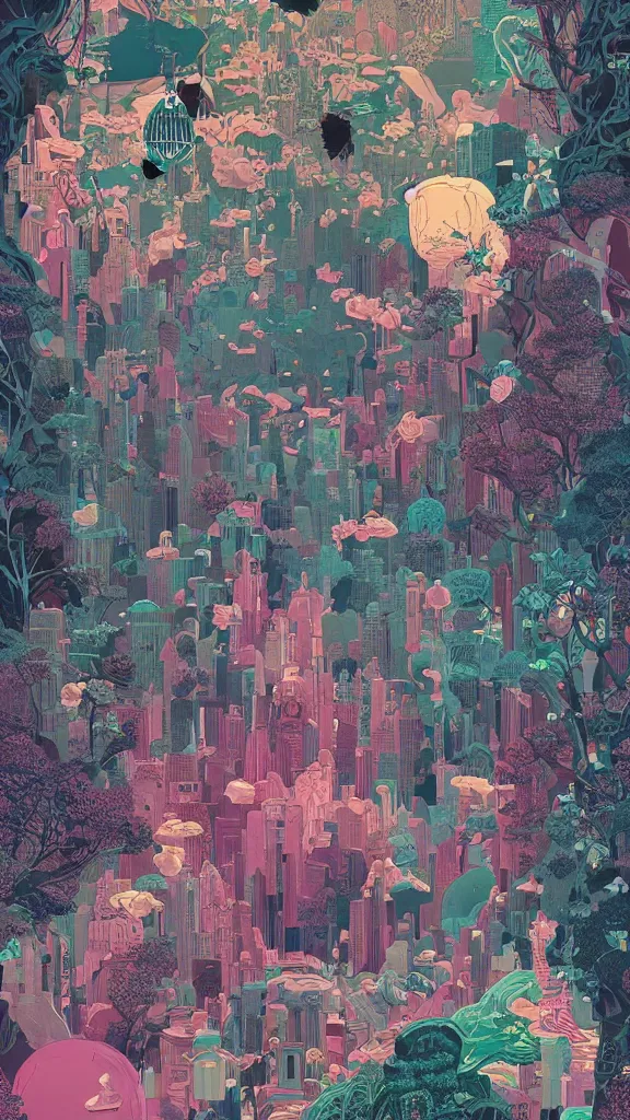 Image similar to Wonderland, Intricate ultradetailed illustration by Tomer Hanuka, by Victo Ngai, by Beeple