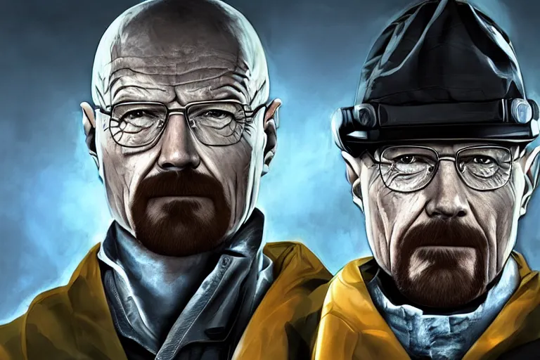 Image similar to Walter White in Half-Life, digital art, box cover art, video game, trending on imagestation, 4k