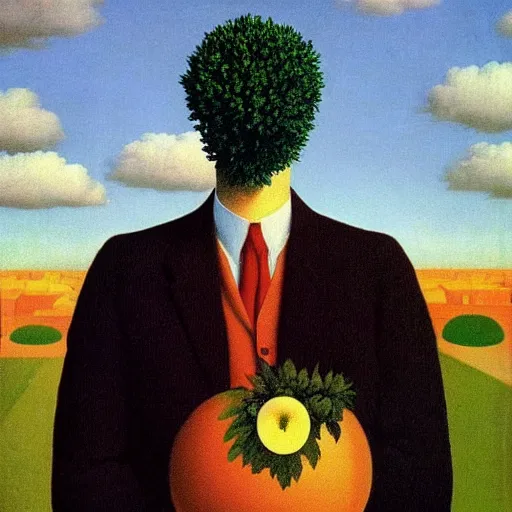 Image similar to The Son of Man by Rene Magritte