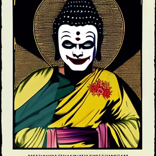 Image similar to the buddha as the joker