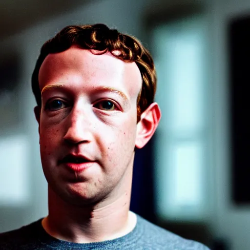 Image similar to color 35mm film still of Mark Zuckerberg, figure portrait