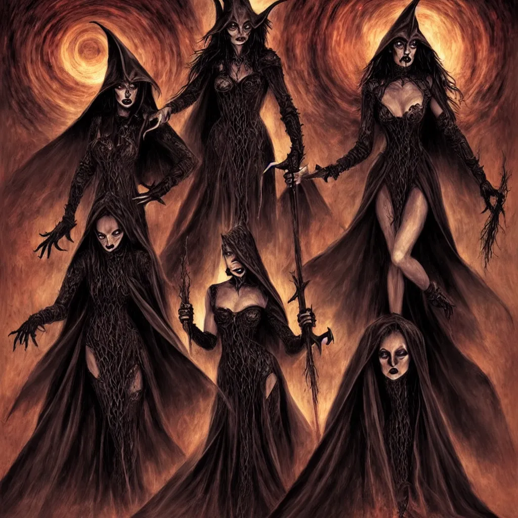 Prompt: evil witches, fantasy, dark