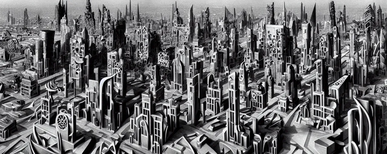 Image similar to futuristic city, designed by gaudi