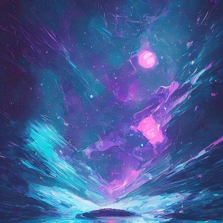 Prompt: space quantum death. deep space, dark blue. one day before the universe was born. galactics, plasma, artistic. alena aenami, no text