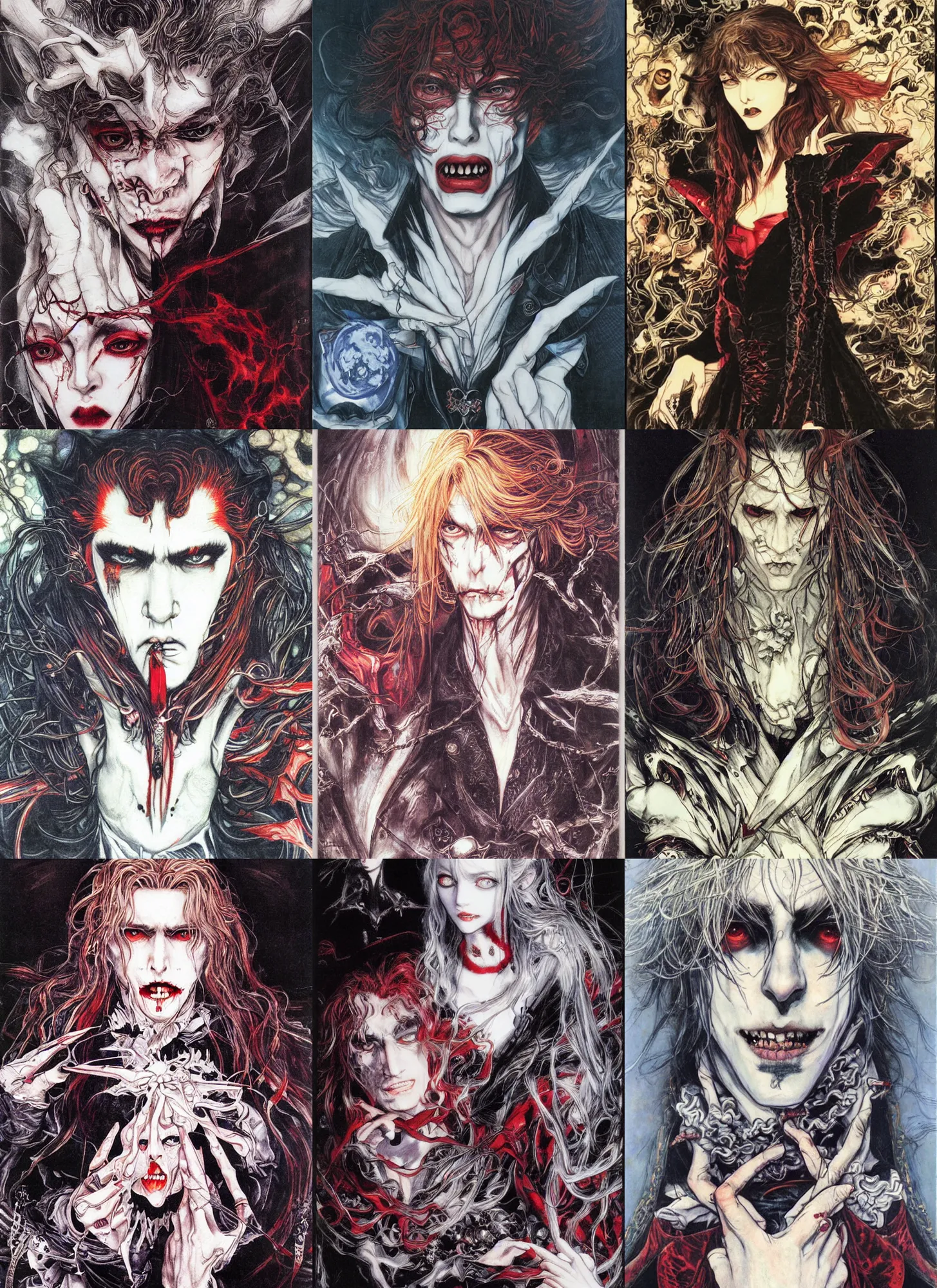 Prompt: a portrait of a vampire, by Ayami Kojima