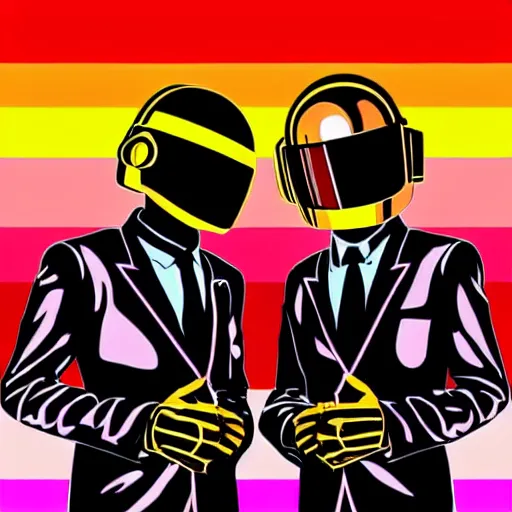 Image similar to daft punk concert in 1 bit art style