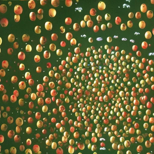 Image similar to apples on trees, where's wally, space stations, 2 0 0 1 a space odyssey