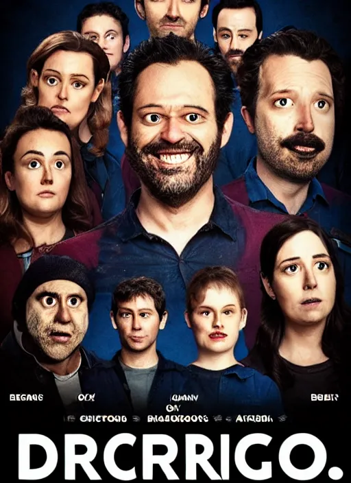 Image similar to poster for a netflix drongo show called drongo, tv show drongo poster