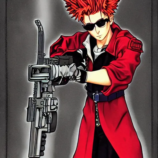 Prompt: Vash the Stampede as a gun