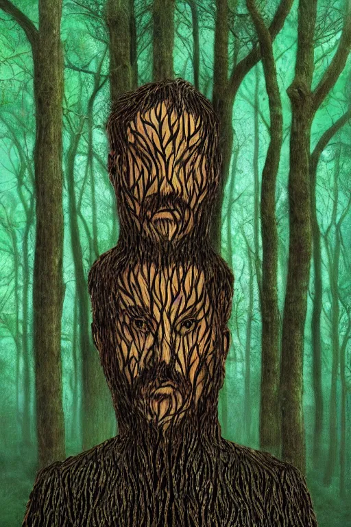 Image similar to man of the forest, surreal