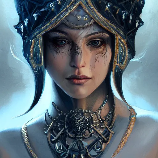 Prompt: a portrait of a young susan saradon as a sorceress, upper half portrait, urban motifs, intricate, elegant, highly detailed, digital painting, trending on artstation, concept art, smooth sharp focus, illustration, art by artgerm and greg rutkowski