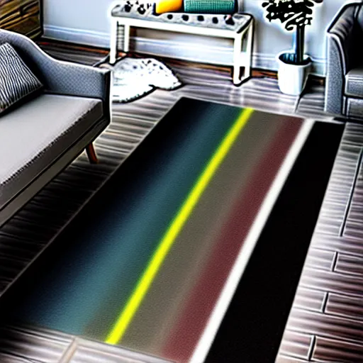 Image similar to a futuristic skids road map carpet rug