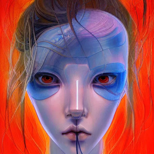 Image similar to woman portrait soft light painted by james jean, inspired by ghost in the shell, smooth face feature, intricate oil painting, high detail illustration, sharp high detail, manga and anime 1 9 9 9